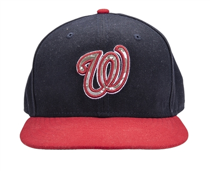 2012 Bryce Harper Game Used Washington Nationals Memorial Day Weekend Hat Worn on May 28, 2012 - Very Early During Rookie Season (MEARS) 